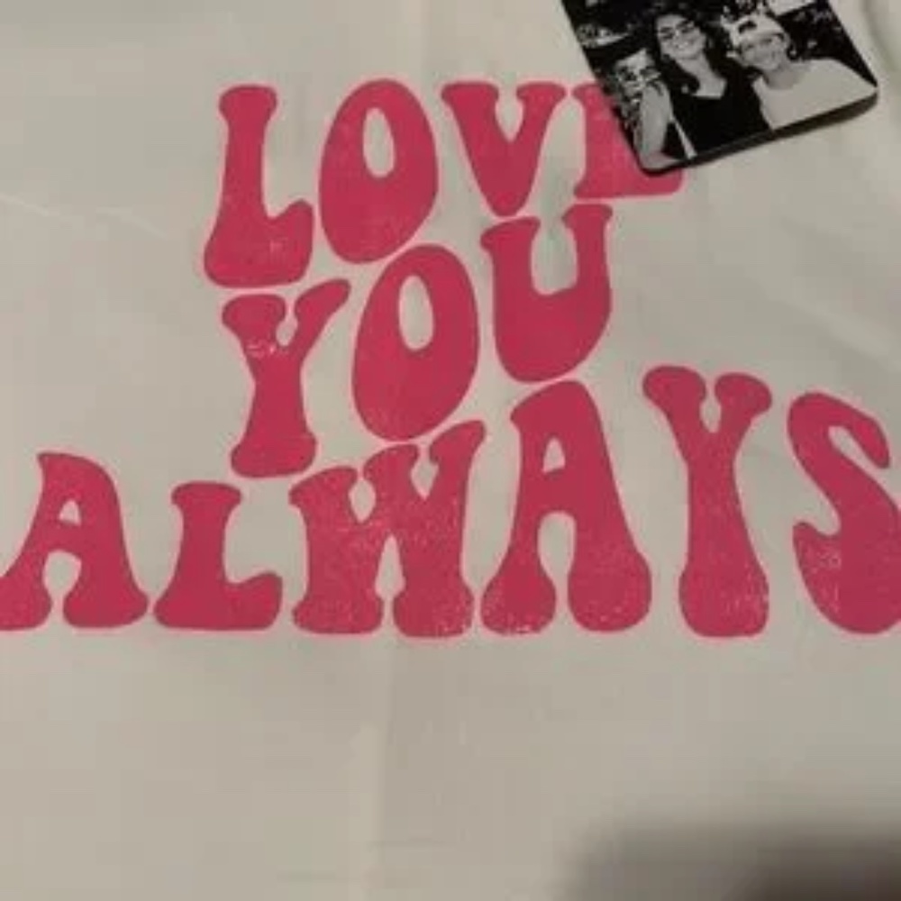 NWT Lovers of hYOUmanity Small Love You Always White Pink Tee - Picture 5 of 7